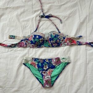multicolor floral bikini